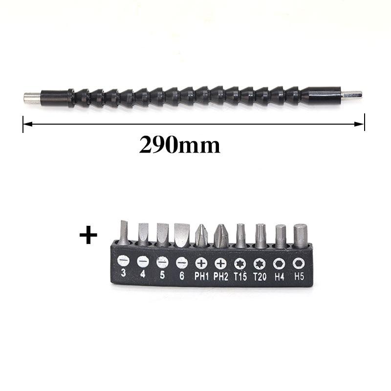 Universal Flexible Drill Bit Extension with Screw Drill Bit Holder