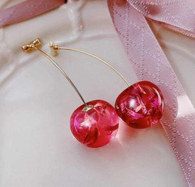 3d cherry earrings