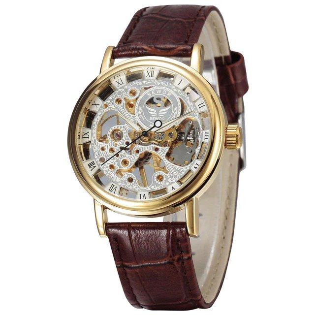 Luxury mechanical skeleton watch