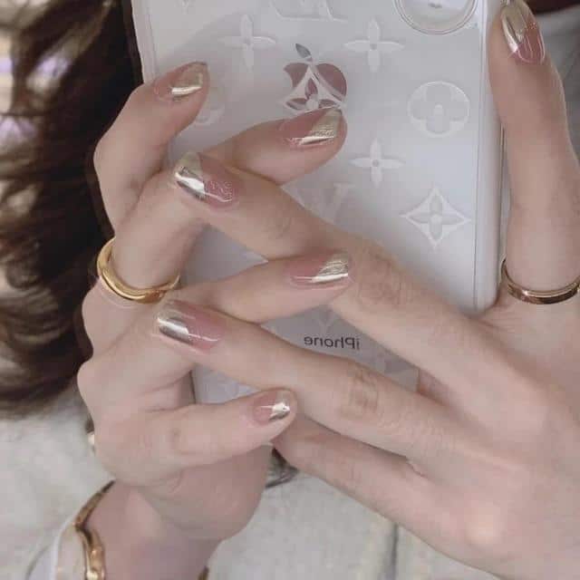 Chrome Nail Pearl Press On Nail