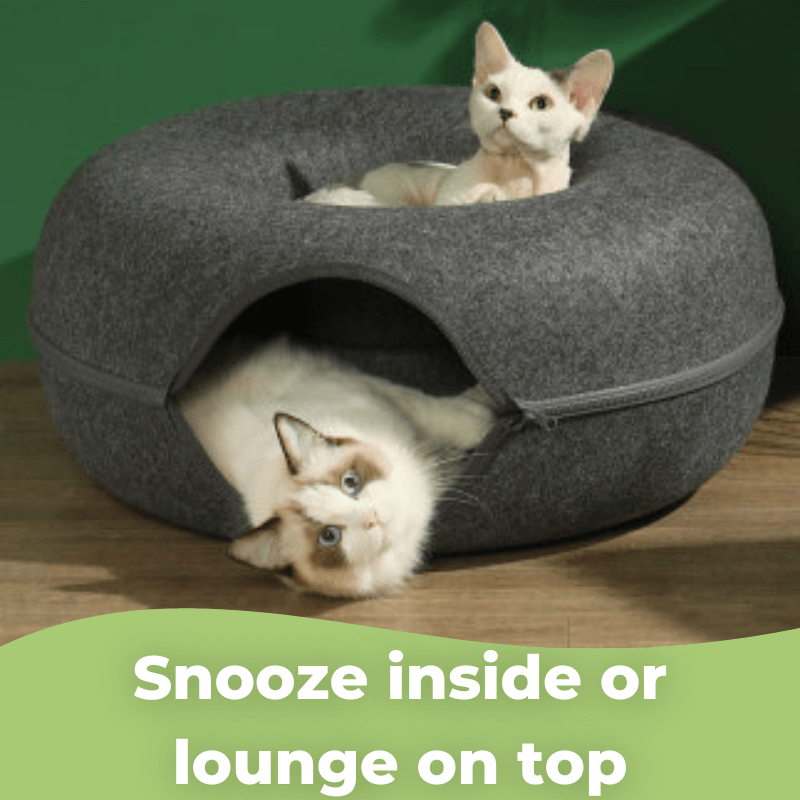 The ‘Peek-a-boo’ Cat Cave with bell, interactive toys, crushing claws, climbing frame, cat toys