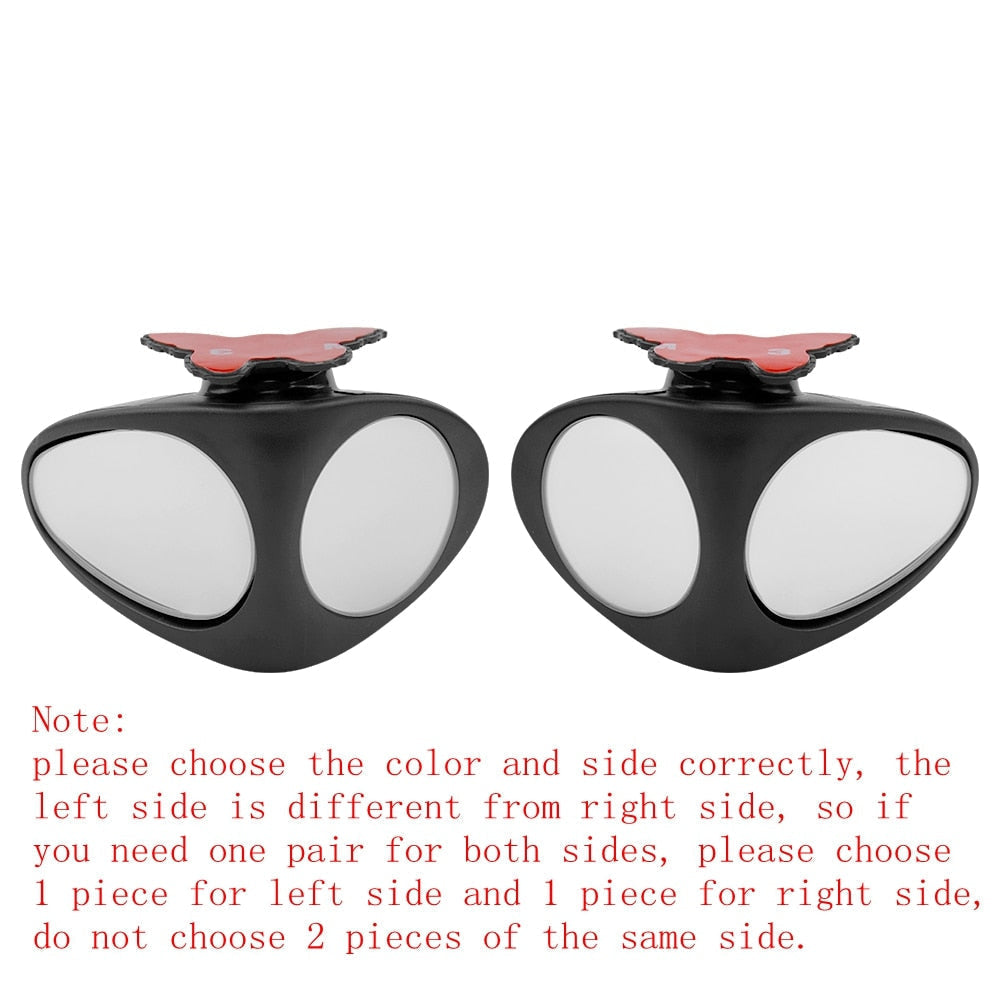 1 Piece 360 Degree Rotatable 2 Side Car Blind Spot Convex Mirror Automibile Exterior Rear View Parking Mirror Safety Accessories
