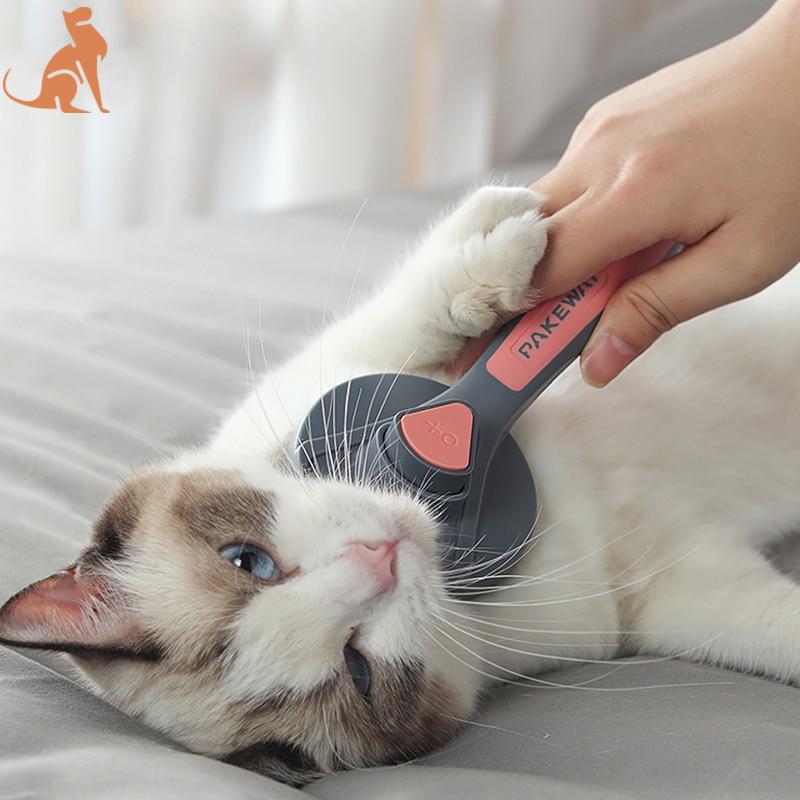 Self-cleaning brush for cats