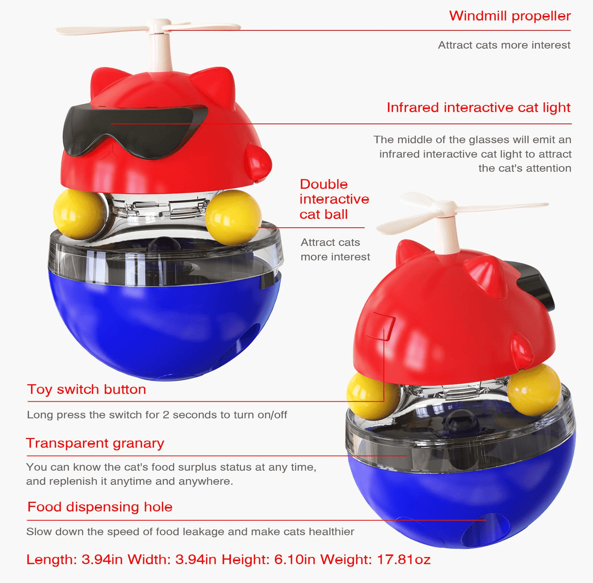 Cat Laser Dropping Food Toys