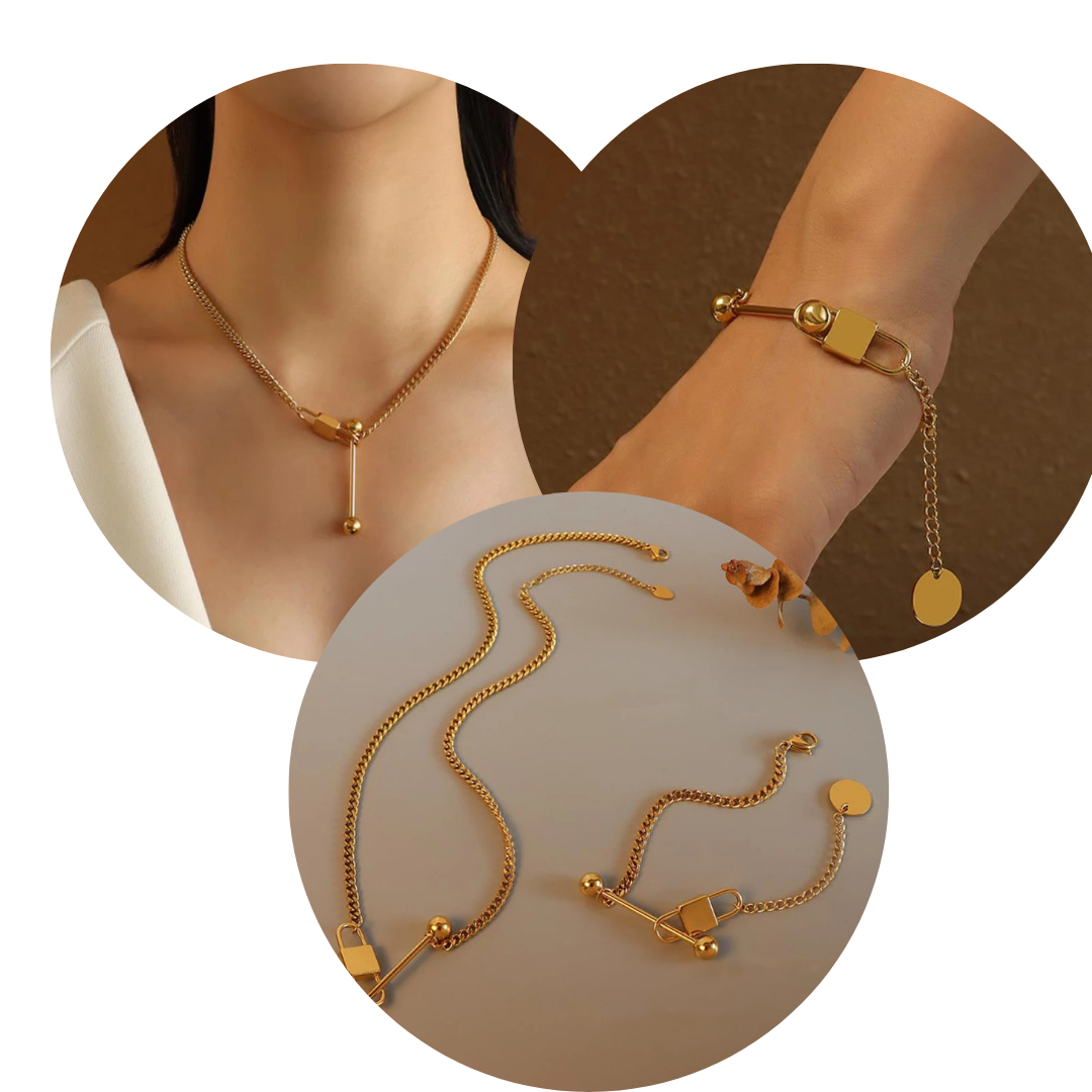 Never Fade  316L Stainless Steel Heart Lock sets