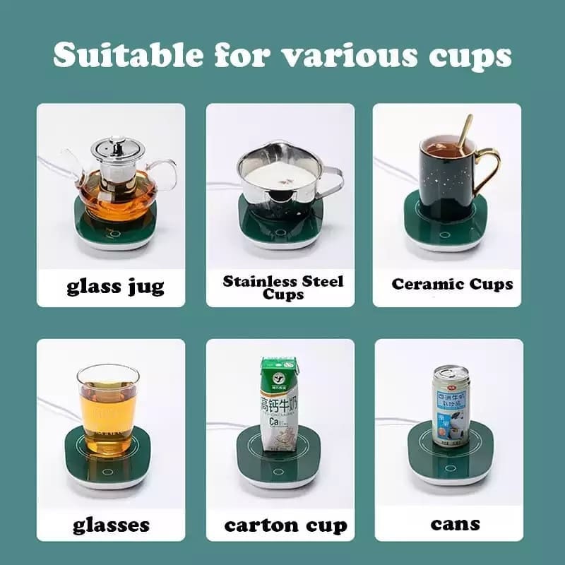 Coffee Cup Warmer Heater and Saucer with Automatic Heating Mug Pad
