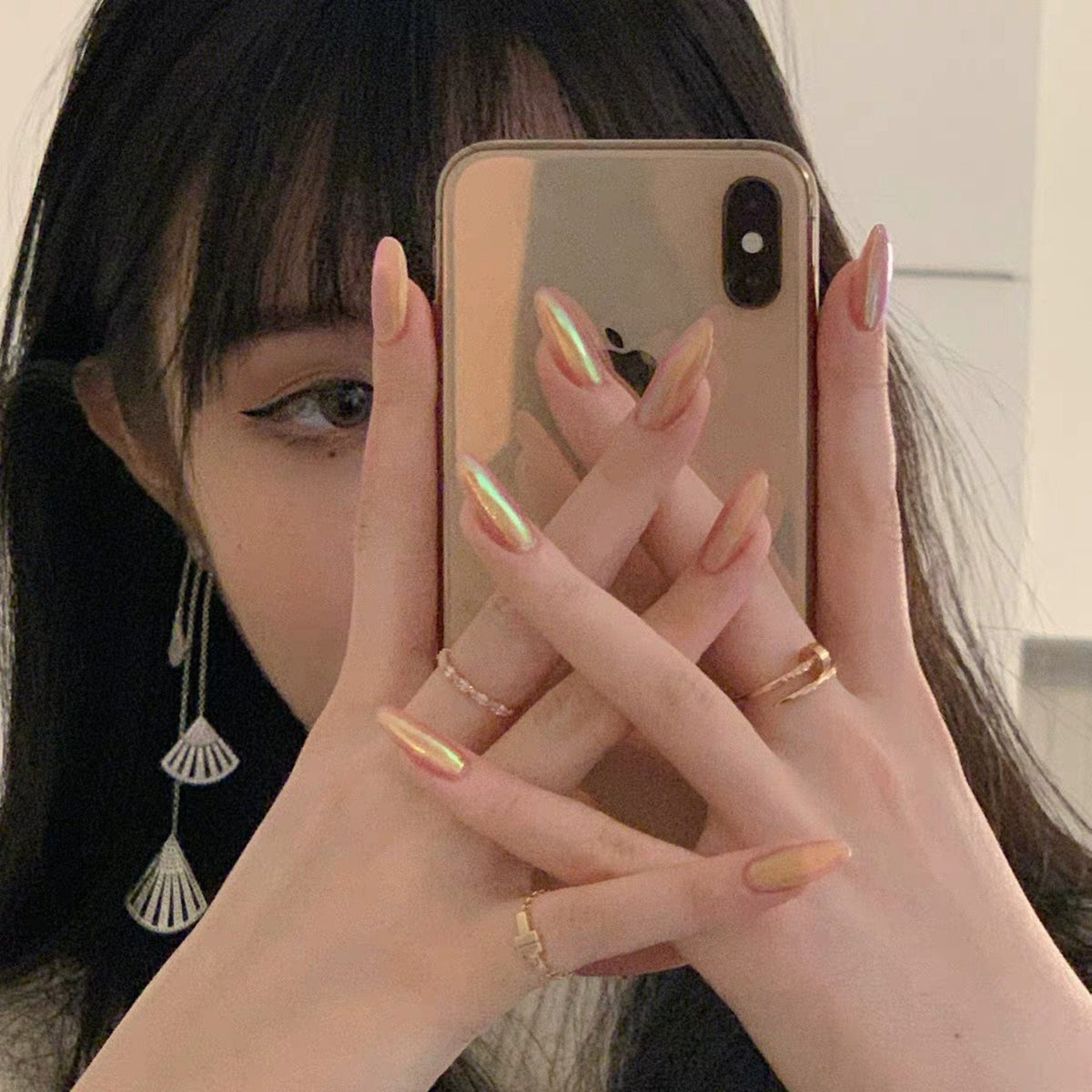 Chrome Nail Pearl Press On Nail