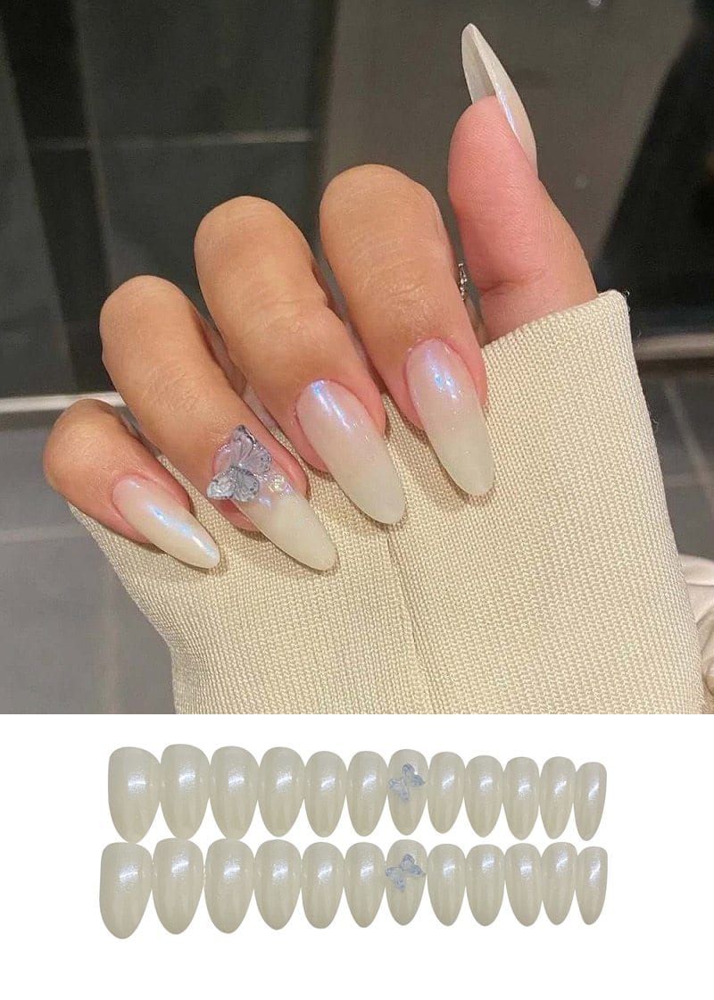 Chrome Nail Pearl Press On Nail