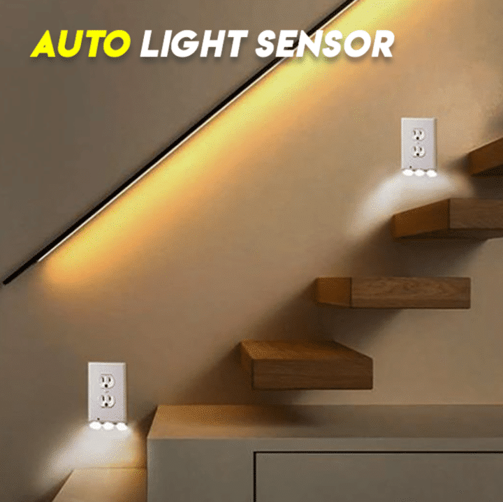 LED Motion Sensor Wall Outlet Light