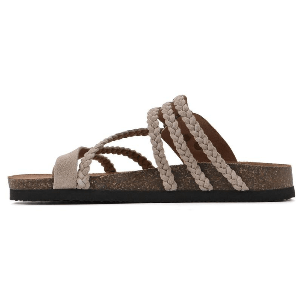 Orthopaedic Braided Cork Sandals for Women - Natural Comfort & Arch Support