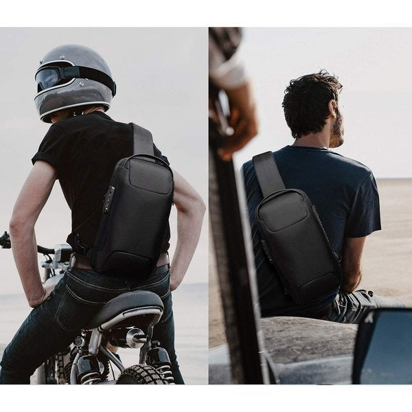 USB charging sport sling Anti-theft shoulder bag