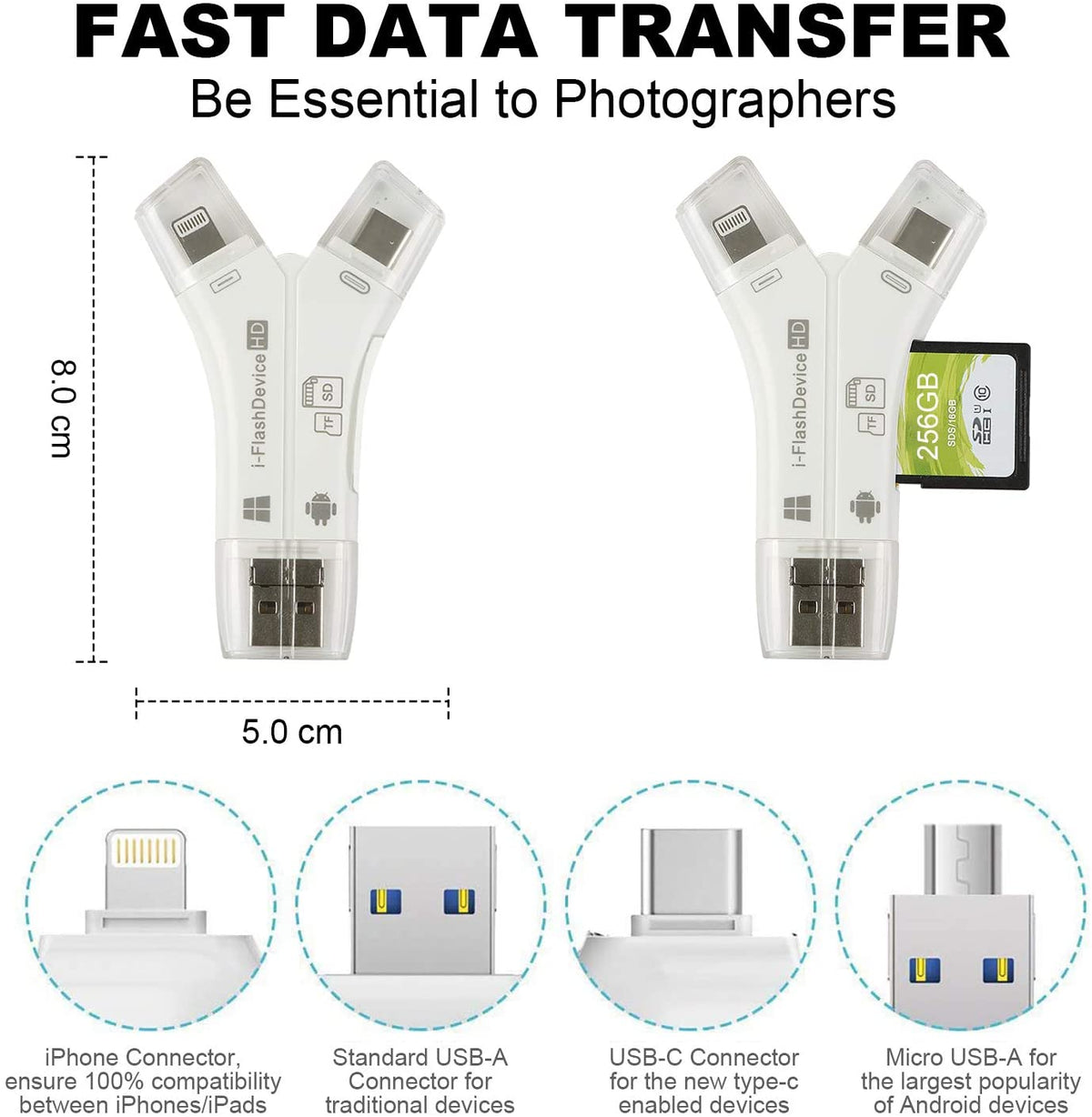 4 in 1 SD Card Reader Memory Card Adapter