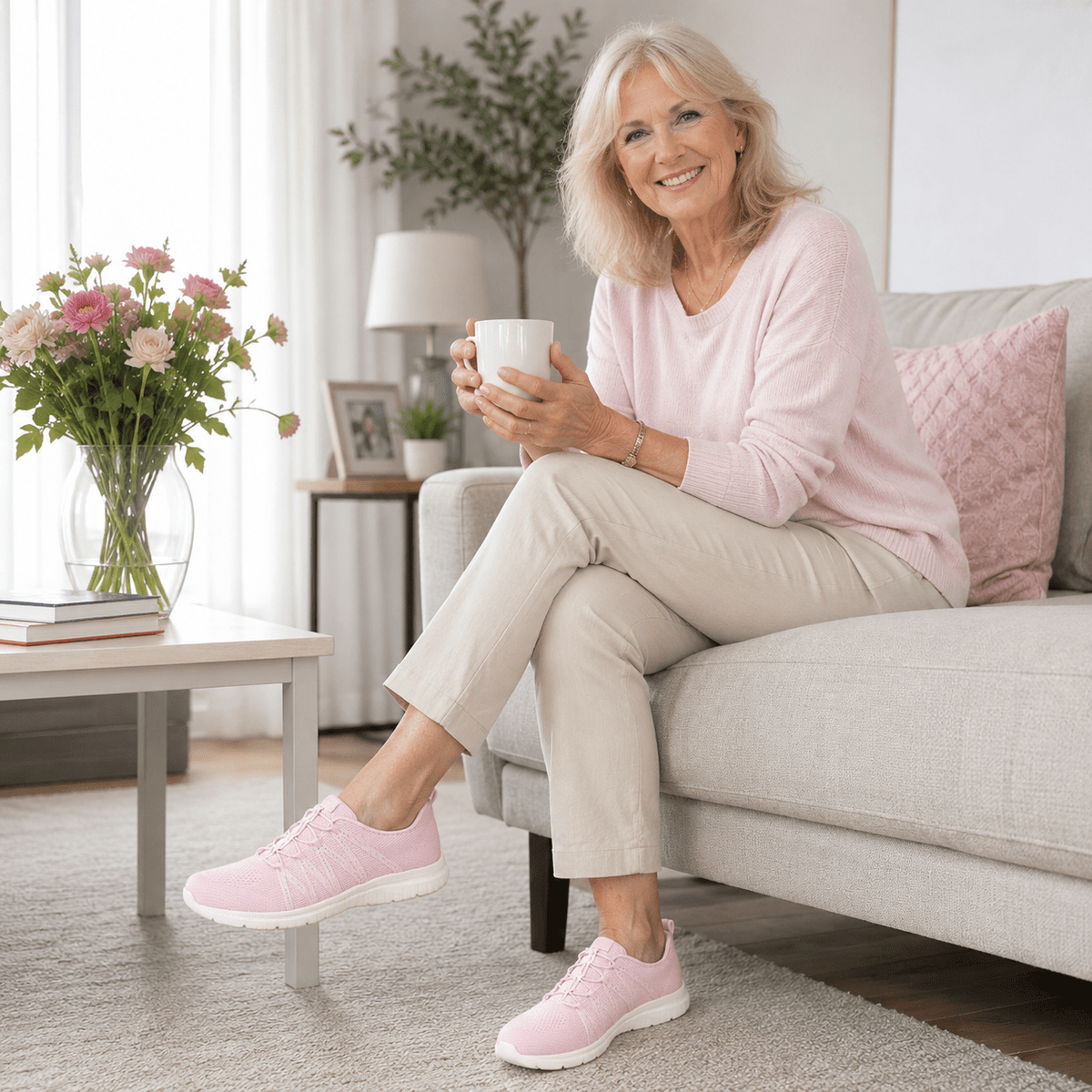 Orthopaedic Sparkle Knit Comfort Sneakers for Women - Chic Style & Support