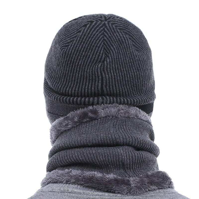 Warm Beanie Cap With Scarf