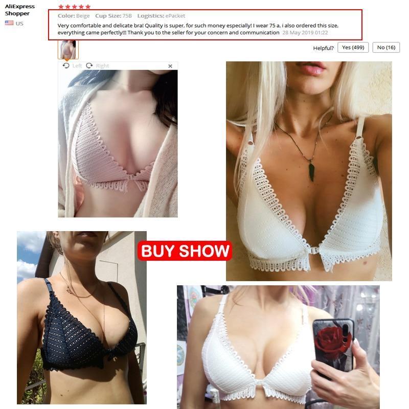 LaxChic Breathy Front Buckle Lace Bra