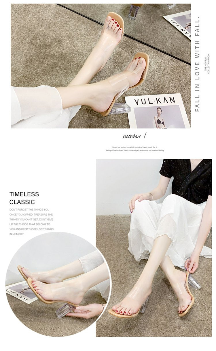Transparent high heel sandals