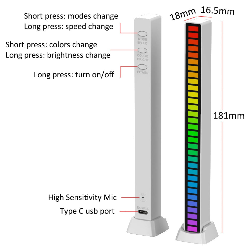 Wireless Sound Activated RGB Light Bar