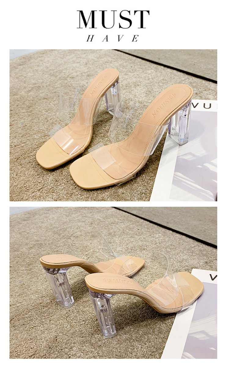Transparent high heel sandals