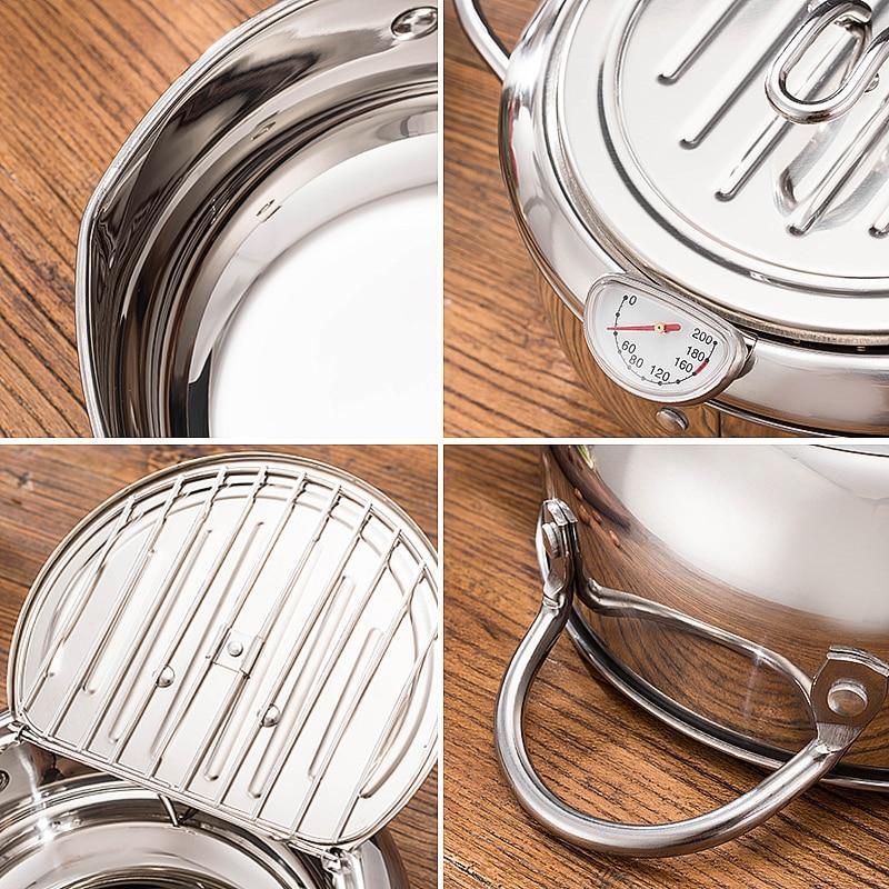 Stainless steel deep frying pot