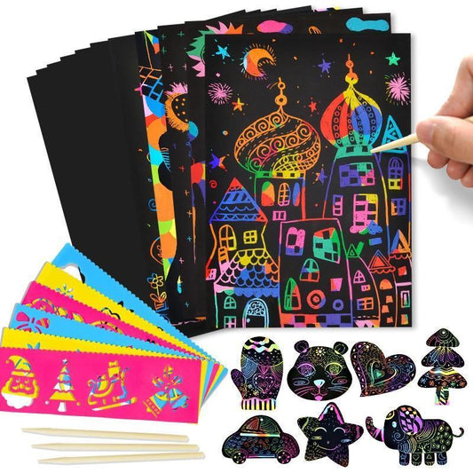 Rainbow Scratch Art Paper Set