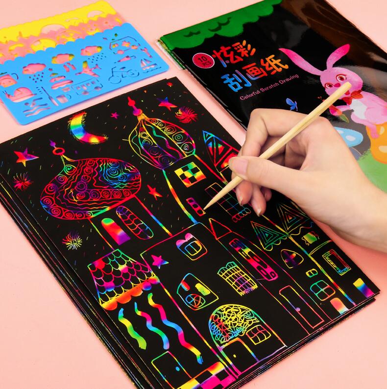 Rainbow Scratch Art Paper Set
