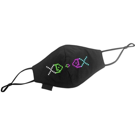Face mask with display control by bluetooth application