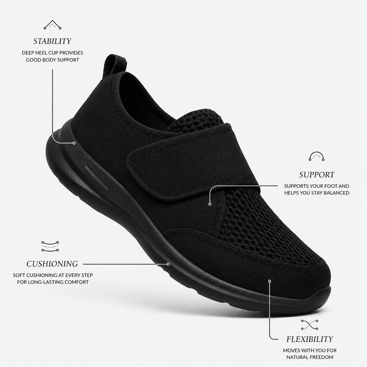 Orthopaedic Diabetic Wide-Fit Trainers for Women - Protective Arch Support
