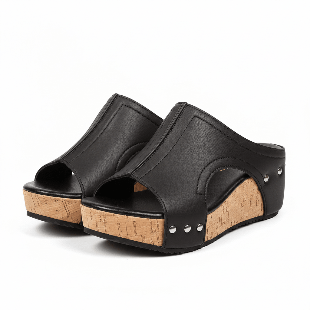 Orthopaedic Studded Wedge Sandals for Women - Statement Style & Support