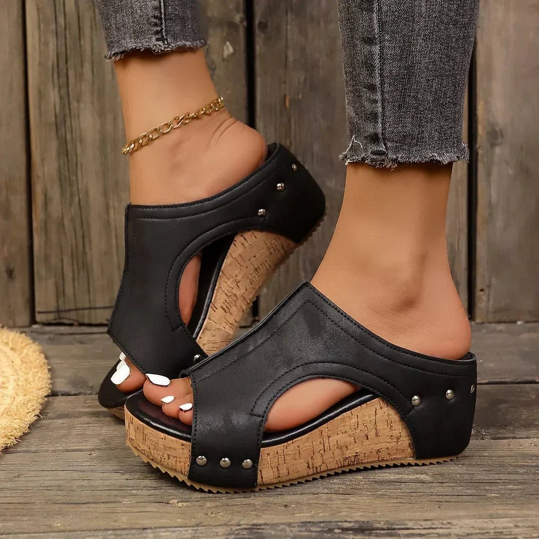 Orthopaedic Studded Wedge Sandals for Women - Statement Style & Support