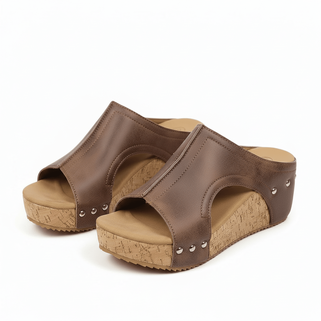 Orthopaedic Studded Wedge Sandals for Women - Statement Style & Support