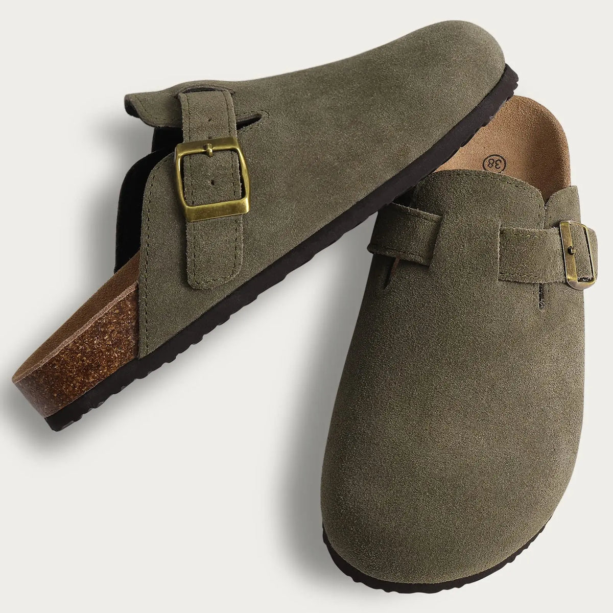Orthopaedic Suede Cork Clogs for Women - Natural Arch Support & Comfort