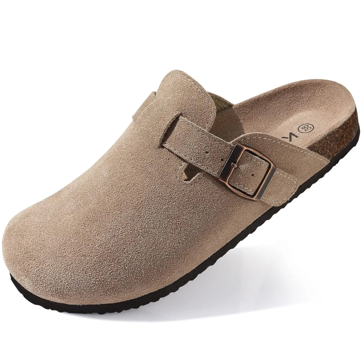 Orthopaedic Suede Cork Clogs for Women - Natural Arch Support & Comfort