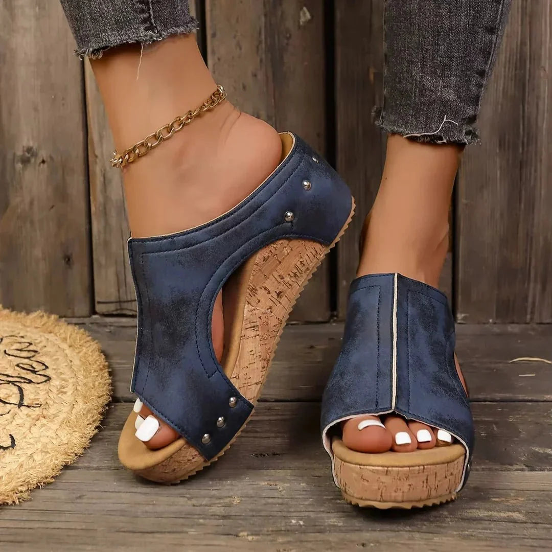Orthopaedic Studded Wedge Sandals for Women - Statement Style & Support