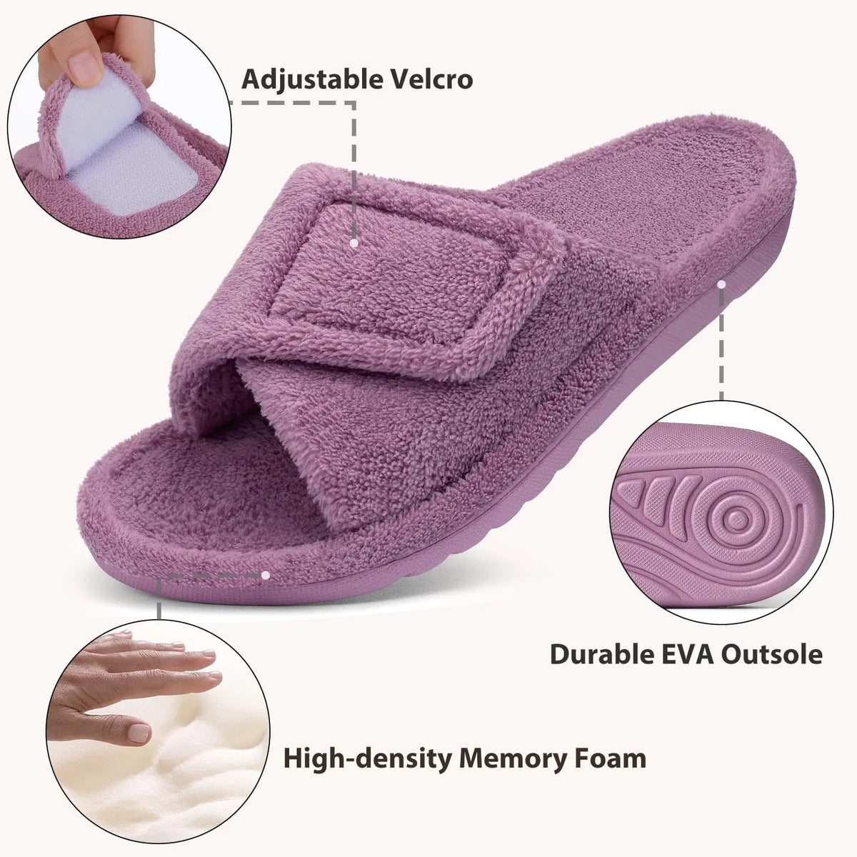 Orthopaedic Fuzzy House Slippers for Women - Cosy Everyday Warmth