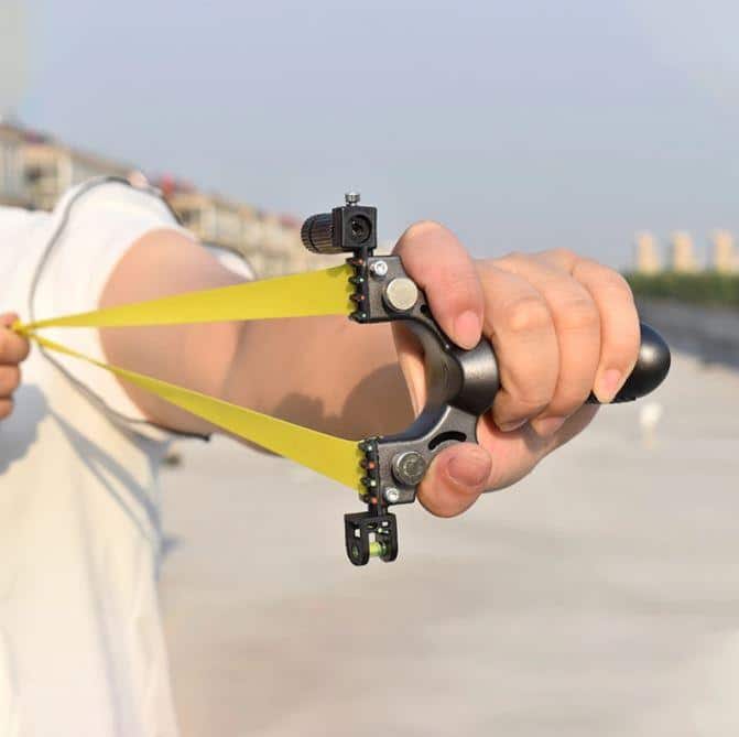 Slingshot with laser sight