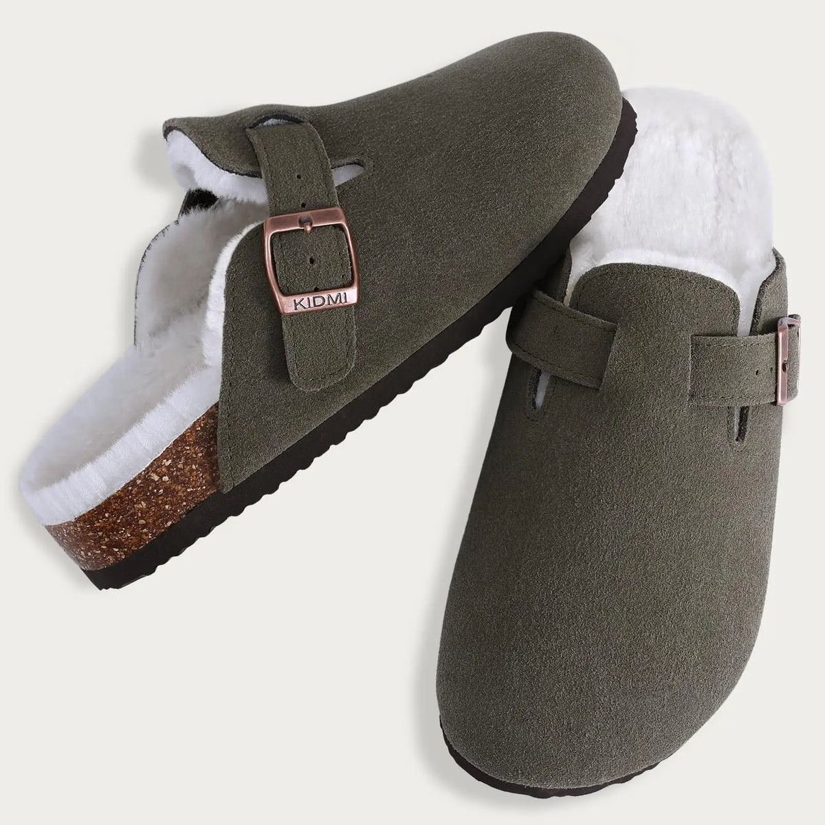 Orthopaedic Indoor Suede Cork Fleece Clogs - Premium Home Comfort & Support