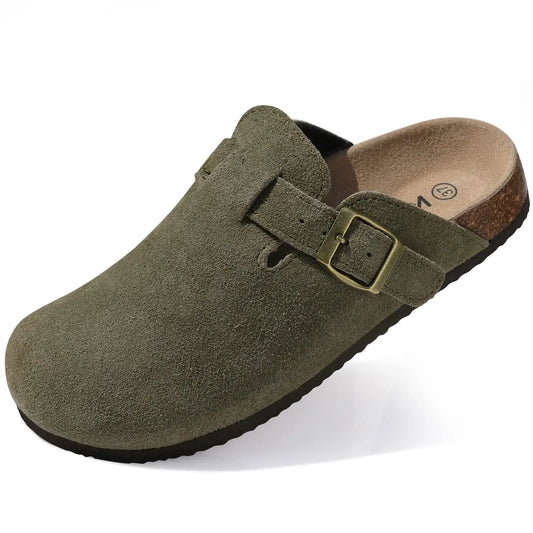 Orthopaedic Suede Cork Clogs for Women - Natural Arch Support & Comfort