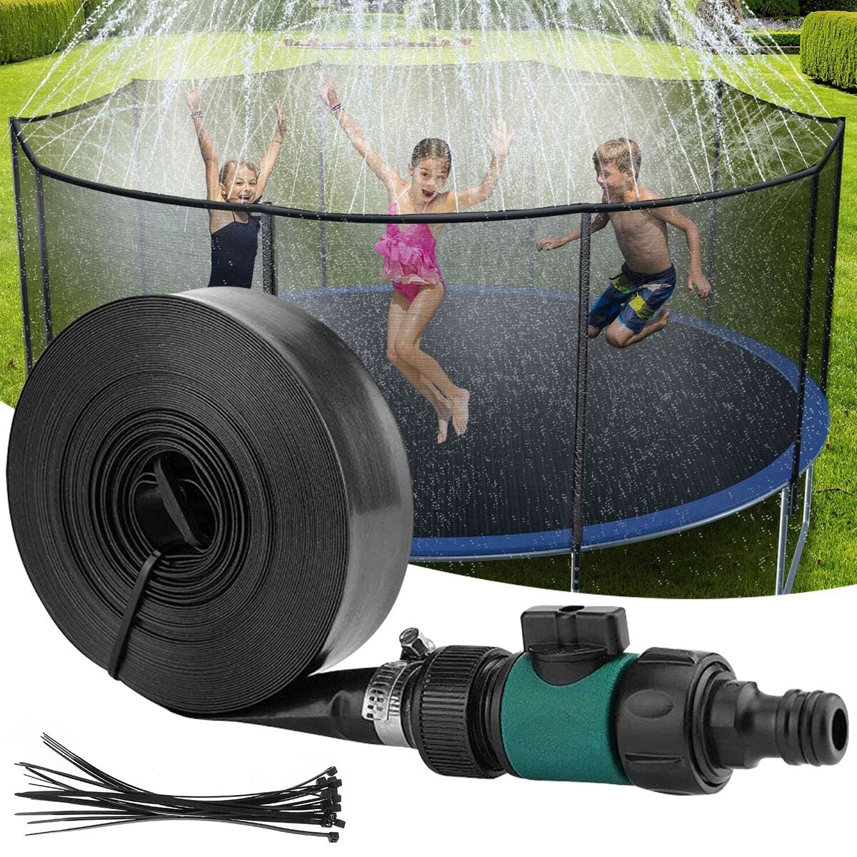 Trampoline Sprinkler Kids Summer Outdoor Water Toy Fun Waterpark Spray