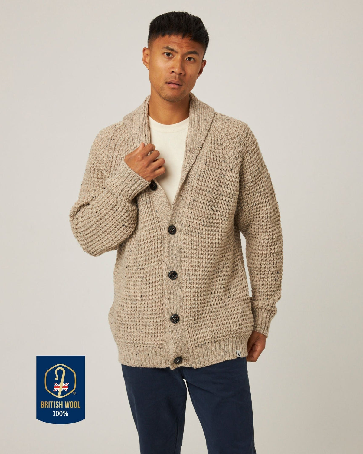 Waffle Shawl Cardigan