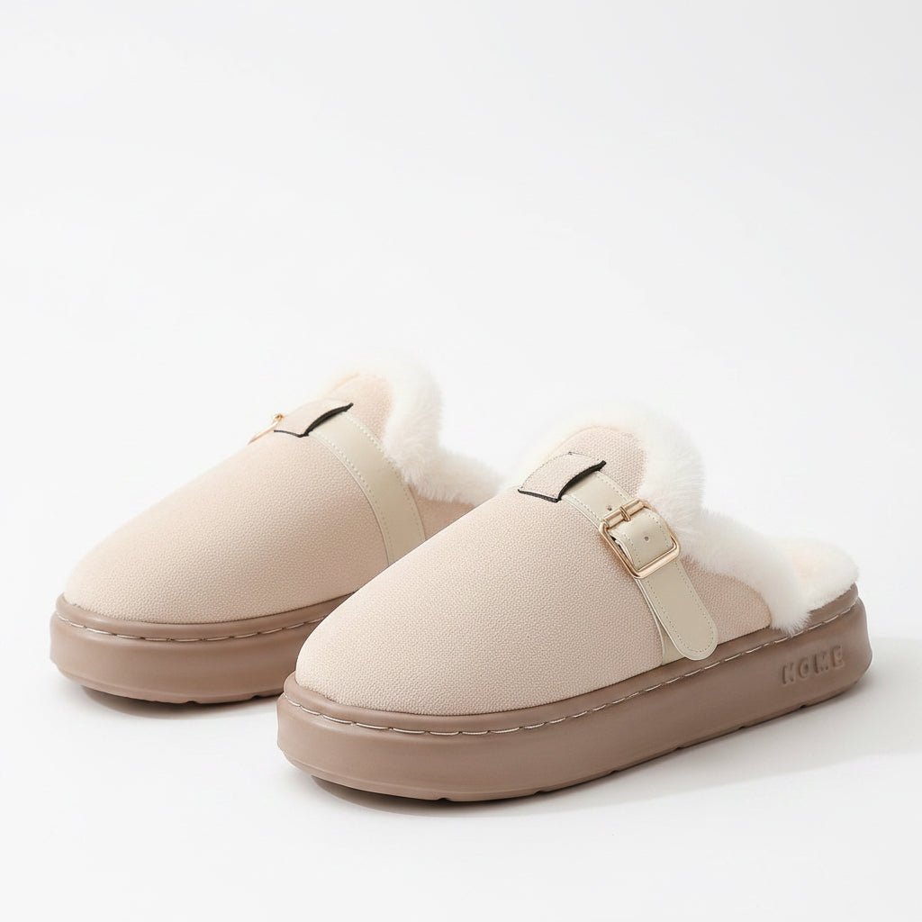 Orthopaedic Plush Tie Slippers for Women - Adjustable Cosy Custom Fit