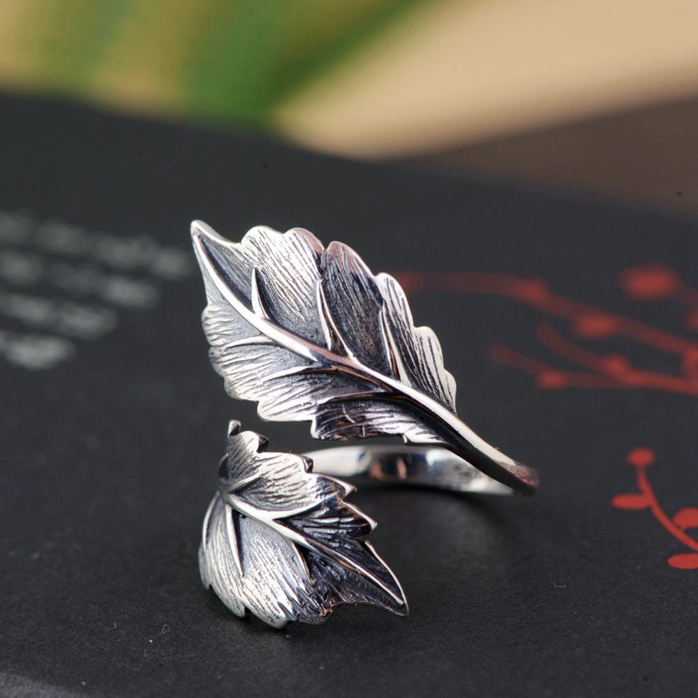 Leaf silver ring