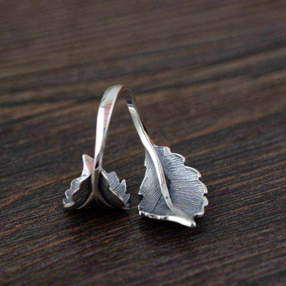 Leaf silver ring
