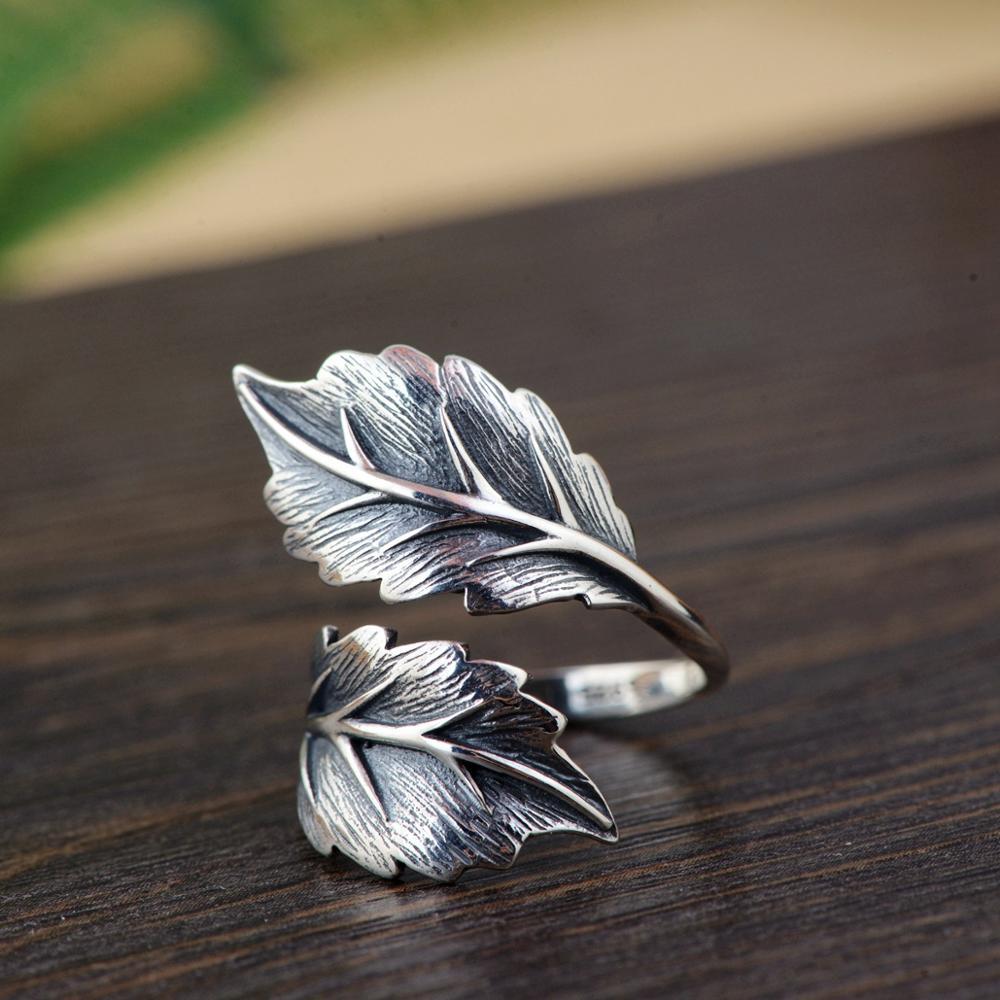 Leaf silver ring