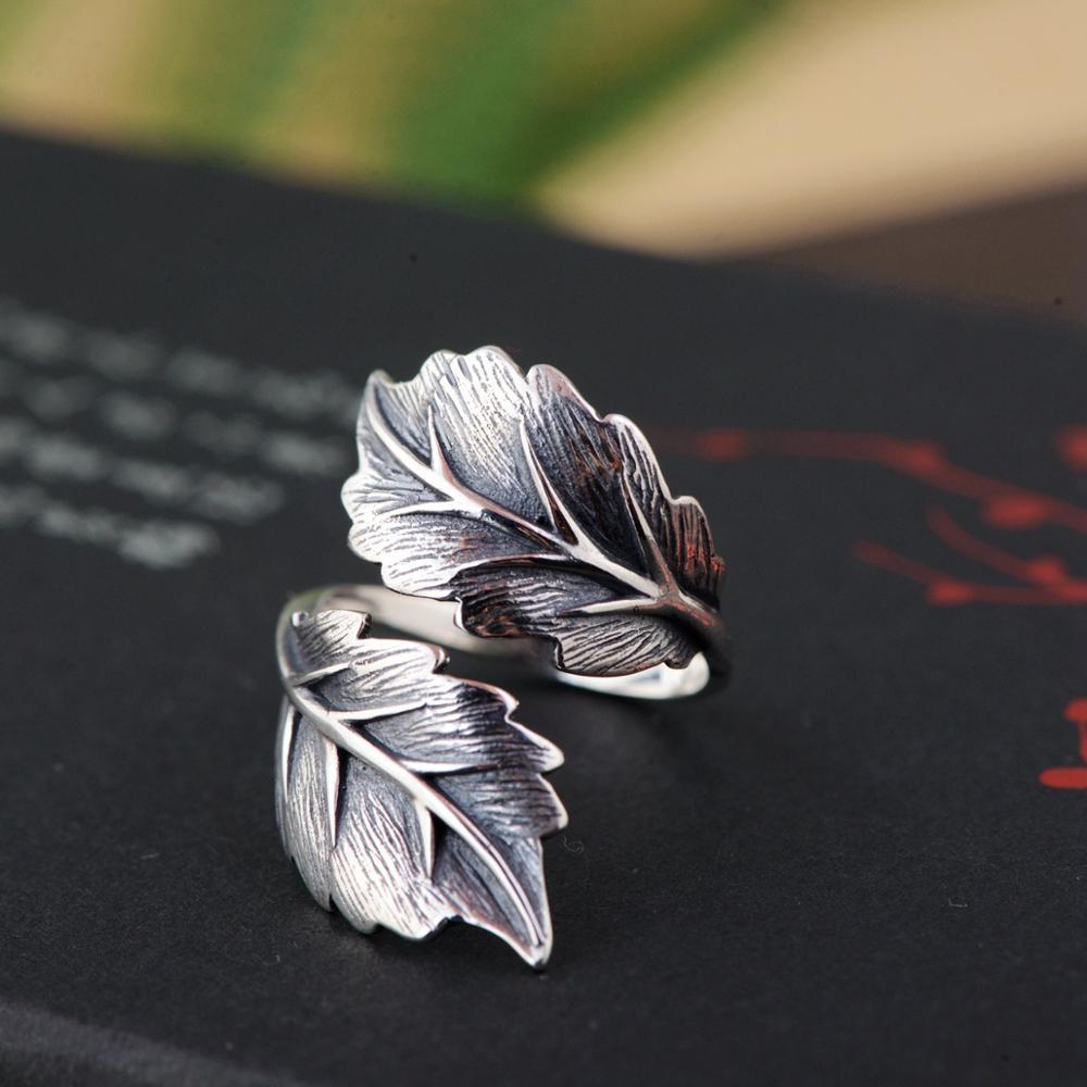 Leaf silver ring