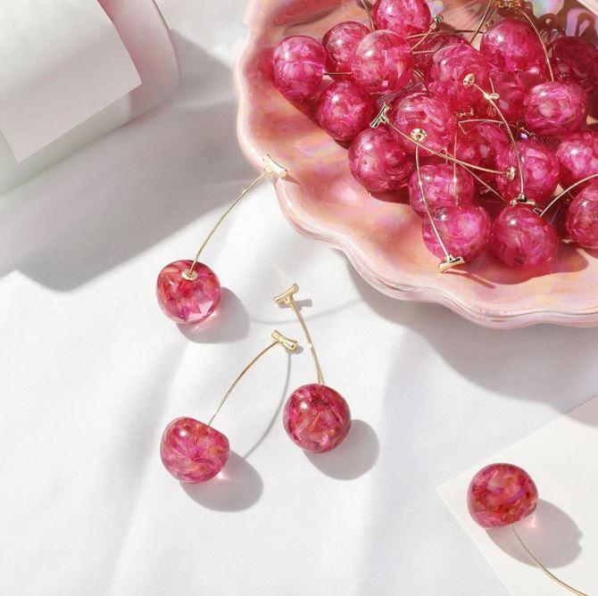 3d cherry earrings