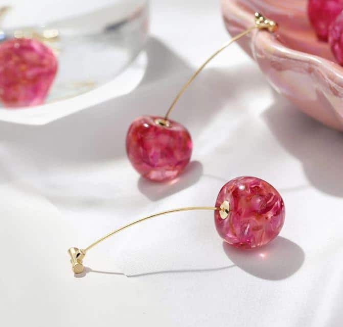 3d cherry earrings