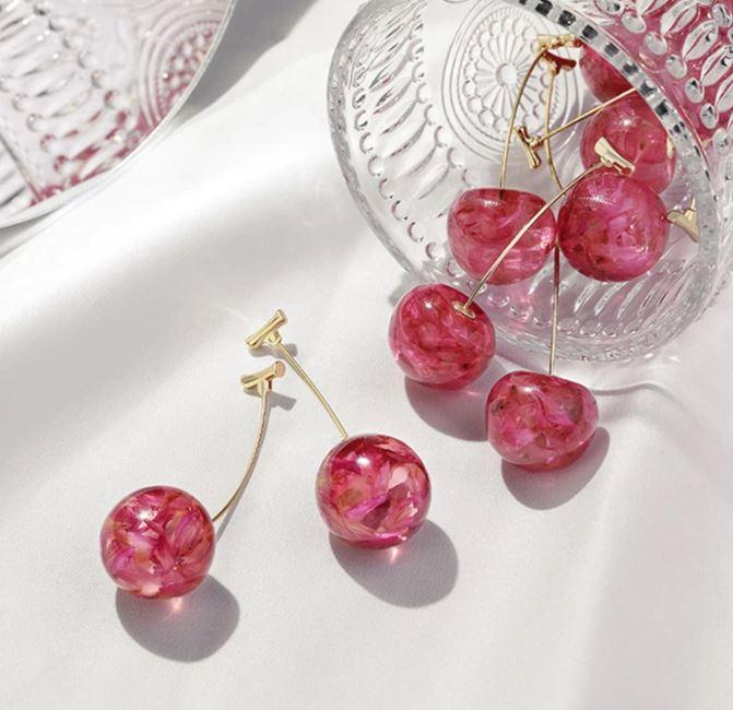 3d cherry earrings