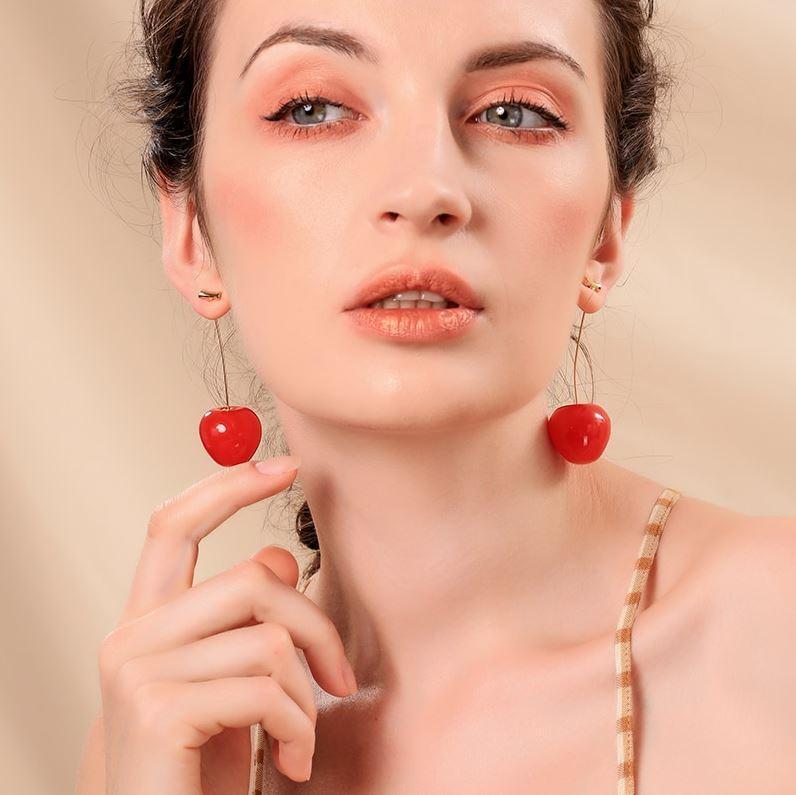 3d cherry earrings
