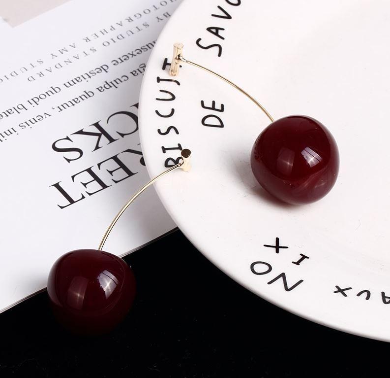 3d cherry earrings