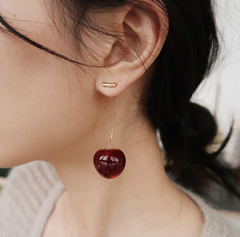 3d cherry earrings